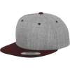 F6089MT 6089MT Flexfit Two Tone Classic Snapback Cap Heather Grey / Maroon colour image